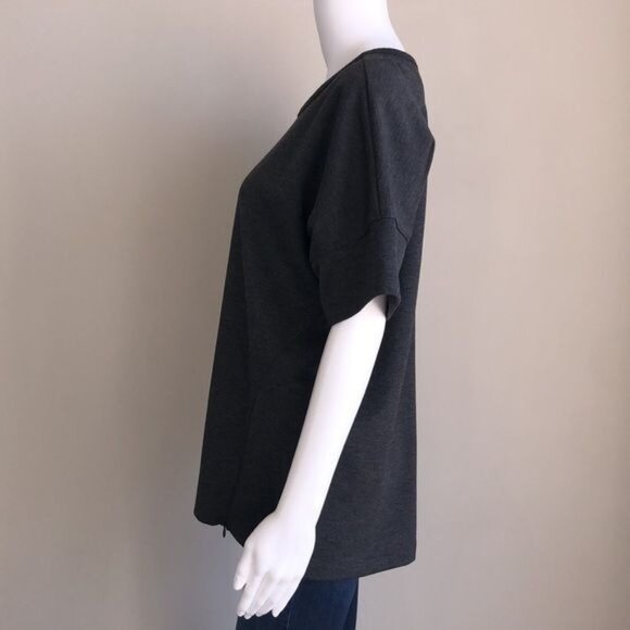 Banana Republic Oversized Boxy Top with Zipper Details in Gray - M - Picture 2 of 8